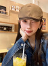 啄木鳥貝雷帽女士秋夏復古前進帽鴨舌帽日系大頭圍八角報童帽寬檐顯臉小 咖色 均碼 可調節(jié)（56-58cm） 曬單實拍圖