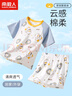 南極人兒童睡衣女童夏季薄款家居服套裝中大童棉質睡衣 藍色小鴨 170 曬單實拍圖