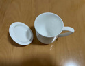 京東京造 茶杯 陶瓷泡茶水杯子辦公室會議杯帶蓋純白可定制 360ml 1只裝 曬單實拍圖