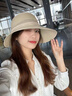 YRYL草帽新款帽子防曬夏天時(shí)尚沙灘2025海邊帽檐遮陽帽夏季太陽帽 卡其色 -白紗蝴蝶結(jié)草帽 均碼(56-58)cm可調(diào)節(jié)送防風(fēng)繩 曬單實(shí)拍圖