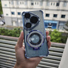 艾派客華為pura80Pro+手機殼磁吸支架氣囊防摔保護套P80Pro電鍍全透明鏡頭全包圍硅膠閃粉簡約男女款外殼 【冰晶藍】氣囊防摔帶鏡頭膜-磁吸支架+閃粉卡 華為pura80Pro/Pro+ 曬單實拍圖