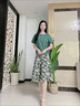 川朗連衣裙女2025夏季新款女裝時尚氣質(zhì)減齡小個子碎花兩件套夏天裙子 綠色 XL （110斤-125斤） 曬單實(shí)拍圖