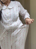 英氏七夕禮物孕婦月子服新款10A抗菌雙層棉紗哺乳睡衣家居服套裝粉色L 曬單實拍圖