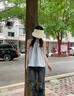 佐敘藍(lán)色圓領(lǐng)掛脖無袖上衣女小個子氣質(zhì)高級感設(shè)計感法式短款露肩背心 淺藍(lán)色 L （115斤以內(nèi)） 曬單實拍圖