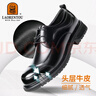 老人頭（LAORENTOU）皮鞋男頭層牛皮高檔商務(wù)鞋厚底婚鞋大頭鞋正裝皮鞋 LA13537 黑 42 曬單實(shí)拍圖