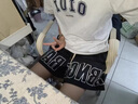 晗鯊短褲男夏季薄款美式青少年五分運(yùn)動(dòng)籃球褲男士寬松大碼沙灘褲中褲 黑色 XL （120-140斤） 曬單實(shí)拍圖