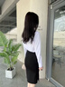 韓曼柯（HANMANKE）白色襯衫女簡約長袖單上衣日常休閑免燙女裝通勤面試職業(yè)正裝襯衣 曬單實拍圖