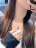 七度（SEVEN DEGREE）925銀項(xiàng)鏈女純銀簡約水滴綠玉髓吊墜鎖骨鏈中式高級感套鏈送女友 曬單實(shí)拍圖