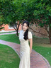 讓霧旗袍新中式連衣裙裙子女夏季2025新款純欲高級(jí)感改良版國(guó)風(fēng)女人味 蝶戀花連衣裙 胸圍體重結(jié)合拍 M 建議90-100斤 曬單實(shí)拍圖