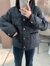 Teenie Weenie小熊女裝棉服2025冬季新款時髦菱形格保暖巴恩風外套 黑色 M 曬單實拍圖