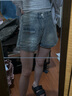 妙奕嘉高腰牛仔短褲夏季女2025新款外穿薄款辣妹熱褲顯瘦修身小個(gè)子休閑 多口袋牛仔短褲【淺藍(lán)色】 無(wú)腰帶 M 【建議90-105斤】 曬單實(shí)拍圖