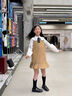 PureShare蓬紗館 女童連衣裙jk套裝2025春女孩學(xué)院風(fēng)裙子兒童春裝 布朗街角背心裙 140 曬單實(shí)拍圖