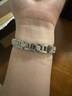 腕美主義適用蘋果手表S10新款iwatchs9女士表帶s8四葉草拼皮se腕表applewatch7代高級皓石表鏈45mm42mm腕帶 布曳拉提手鐲款-銀色 適用：iwatch【42mm】10代 曬單實拍圖