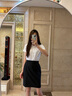 伊婭莎職業(yè)半身裙女夏季西裝包臀裙氣質(zhì)a字短裙女士工作裙高腰一步西裙 22038黑色短款【松緊腰/后開叉】 XL 推薦110-120斤 曬單實拍圖