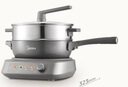 美的（Midea）鈦陶電炒鍋 電蒸鍋 分體式電煮鍋不沾多功能一體炒菜專用鍋電火鍋 4.3L煎餅鍋HCG2818S配蒸籠 新款 曬單實(shí)拍圖