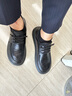他她（TATA）秋商場(chǎng)同款純色舒適百搭休閑皮鞋男新款OCD10CM5 黑色 43 曬單實(shí)拍圖