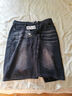 杰克·瓊斯（JACK&JONES） 夏季款潮流百搭簡(jiǎn)約時(shí)尚舒適貓須水洗廓形牛仔短褲男裝225243004 曬單實(shí)拍圖