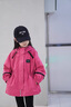 圖圖小象女童登山服兒童防風(fēng)防水沖鋒衣中大童外套  玫紅色  130 曬單實(shí)拍圖
