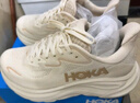 HOKA 新款秋季女鞋克利夫頓 10跑步鞋CLIFTON 10輕量透氣緩震 香草色/樺樹色 38 曬單實拍圖