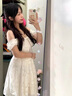 木清清法式名媛風(fēng)方領(lǐng)短袖連衣裙女夏季2025收腰顯瘦小個子設(shè)計感公主裙 【甜美公主風(fēng)】杏色連衣裙 L 曬單實拍圖