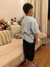 小豬托尼胖男童七分褲兒童褲子夏季透氣中大童加肥加大運動褲褲子 曬單實拍圖