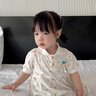 漢唐貝貝女童夏季連衣裙純棉嬰兒公主裙0洋氣女寶寶夏天polo衫短袖T恤裙子 桔色 110 (建議98-105cm 3-4周歲） 曬單實拍圖