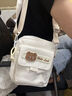 途尊日韓小包包女可愛(ài)小熊學(xué)生單肩包出行旅游小挎包隨身斜挎包手機包 白色【小熊小挎包】 曬單實(shí)拍圖