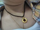 中國黃金（CHINA GOLD）黃金項鏈女士足金平安扣紅瑪瑙吊墜七夕情人節(jié)禮物送女友老婆 【今/次日達】平安扣紅瑪瑙項鏈約1.0g 曬單實拍圖
