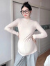 芬也孕婦打底衫春秋季新款長袖上衣孕期半高領(lǐng)內(nèi)搭外穿加絨孕婦裝 淺杏【升級A類母嬰 加厚抗靜電】 L 曬單實拍圖