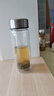 玻璃透明雙層創(chuàng)意玻璃杯耐高溫圓形茶杯大容量成人帶蓋泡茶杯 雙層玻璃杯1個(gè) 曬單實(shí)拍圖