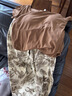 古今（GUJIN）【帶胸墊】新品短袖睡衣女家居服海灘波西米亞仿棉睡褲套裝L 曬單實拍圖