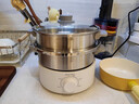 AUSTRIC電火鍋純316不銹鋼電煮鍋火鍋專用鍋 食品級(jí)無(wú)涂層多功能分體式內(nèi)膽可拆卸電蒸鍋家用小型2人適用 2L 白色 煮鍋+蒸籠+烤盤 2人適用 曬單實(shí)拍圖