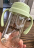 UBMOM吸管杯嬰兒寶寶學飲杯兒童喝水杯直飲杯牛奶杯吸管奶瓶6-12個月 牛油果色-專利防噴 280ml 曬單實拍圖