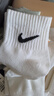 耐克（NIKE）男襪三雙裝 中筒 休閑襪 運(yùn)動(dòng)襪 籃球襪 白襪 SX7677-100-M 曬單實(shí)拍圖