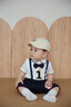 G. DUCKKIDS嬰兒衣服包屁衣嬰兒夏季男寶寶周歲禮服夏裝小紳士假兩件短爬6-12 周歲紳士服+帽子 80cm 曬單實拍圖