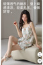 芬騰可安莫代爾睡衣女夏天新款吊帶短褲女士家居服帶胸墊夏季簡約薄款套裝 曬單實拍圖