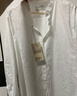 無印良品（MUJI）女式 水洗平紋立領(lǐng)長款襯衫襯衣外套內(nèi)搭女裝25年春季款 BC2MEC5S 白色 L (165/88A) 曬單實拍圖