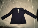 羅蒙（ROMON）拼接條紋t恤女春季新款時(shí)尚休閑簡(jiǎn)約風(fēng)韓版長(cháng)袖T恤女洋氣減齡上衣 藏青色 XL 曬單實(shí)拍圖