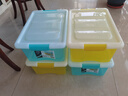 茶花（CHAHUA）收納箱透明加厚塑料儲物箱有蓋盒子雜物存儲盒文件整理箱大中小號 【小號7.5L】秋杏黃2只 曬單實(shí)拍圖