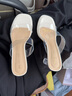 海瀾之家（HLA）涼鞋女舒適百搭透明高跟粗跟方頭女鞋拖鞋HDATXW2BDI003 米色39 曬單實(shí)拍圖