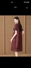 齊黛（QUEDIT）香云紗連衣裙氣質(zhì)顯瘦2025夏季新款喜婆婆禮服真絲中長裙 婔紅華韻 4XL 推薦145-160斤 曬單實拍圖