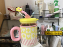 哈爾斯保溫杯水杯女生高顏值咖啡杯辦公室茶水分離吸管杯玻璃杯子兩用 冰萃桃桃520ml【贈杯刷+吸管刷】 曬單實拍圖