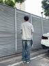 回力重磅衛(wèi)衣男秋季親膚透氣男友風(fēng)長袖上衣情侶款休閑圓領(lǐng)男生外套潮 麻灰(毛絨男友) L /175(回力潮牌 品質(zhì)保障) 曬單實(shí)拍圖