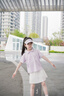 FUN ACTIVE女童短裙兒童百褶裙涼感透氣防走光白色網(wǎng)球裙運(yùn)動(dòng)套裝2025新款 輕云白短裙 130 cm 曬單實(shí)拍圖