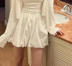歐貝汐白色半身裙女防走光南瓜花苞裙夏季學(xué)生蛋糕裙高腰百褶蓬蓬短裙子 白色 M 【建議96-115斤】 曬單實拍圖