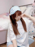 浪莎（LangSha）日系ins睡衣女夏季軟妹少女可愛(ài)玉桂狗甜美可外穿薄款家 圓領(lǐng)玉桂狗[套裝]雙短 M [建議80-100斤] 曬單實(shí)拍圖