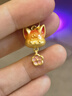 周大生復(fù)購(gòu)補(bǔ)貼黃金吊墜女桃花狐貍足金掛墜硬金熒光琺瑯?biāo)团焉斩Y物 曬單實(shí)拍圖