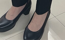 紅蜻蜓粗跟單鞋女2025春季通勤職業(yè)皮鞋軟底女鞋WBB15203 黑色 35 曬單實(shí)拍圖