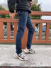 衣然呈品小腳牛仔褲男夏季薄款美式潮流百搭休閑修身高街直筒時(shí)尚長(zhǎng)褲子男 藍(lán)色 31 【建議125-135斤】 曬單實(shí)拍圖
