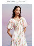 太平鳥(niǎo)女裝2024年夏季款Daria Song聯(lián)名系帶連衣裙A1FAE2510 彩花 S 曬單實(shí)拍圖